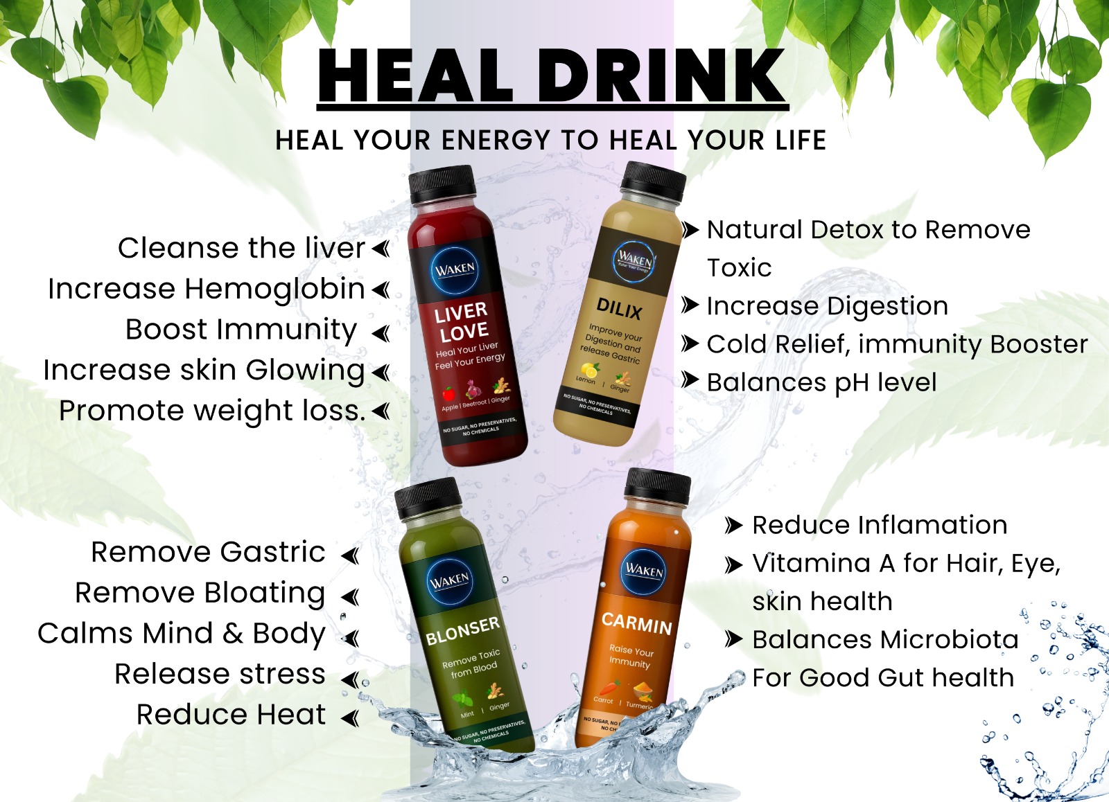 Heal Drink — four elixirs